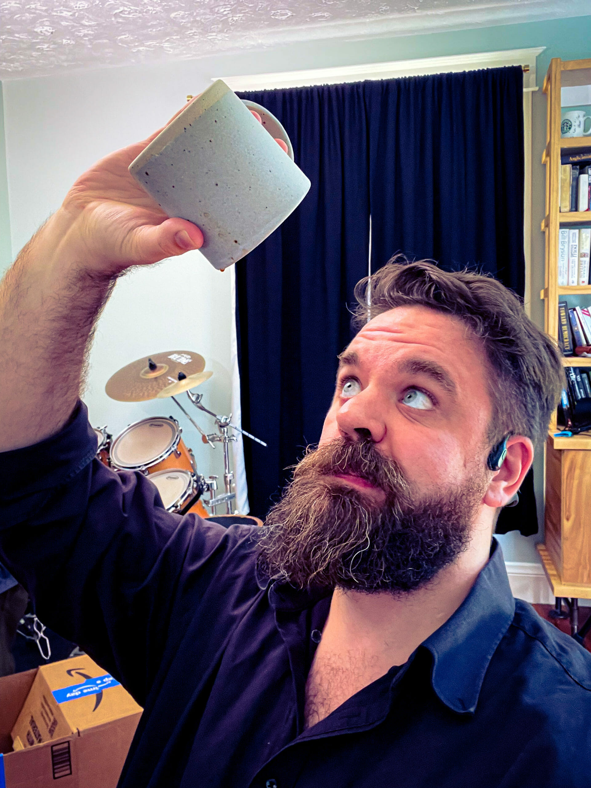 zb_coffee Zach Beauvais disappointed that his coffee mug is empty